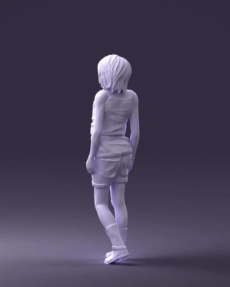 000358 Casual Girl in Summer Outfit 3dp 3D print model_7