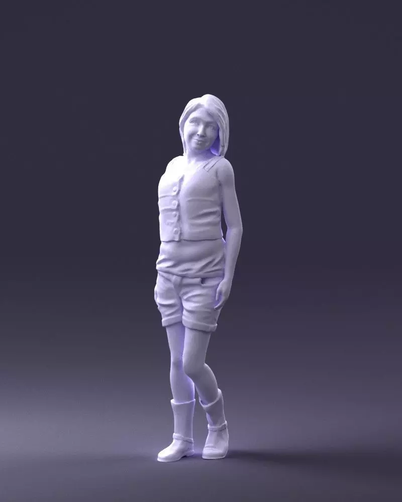 000358 Casual Girl in Summer Outfit 3dp 3D print model_10