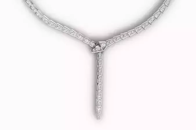 Bvlgari Serpenti Necklace full pave diamonds