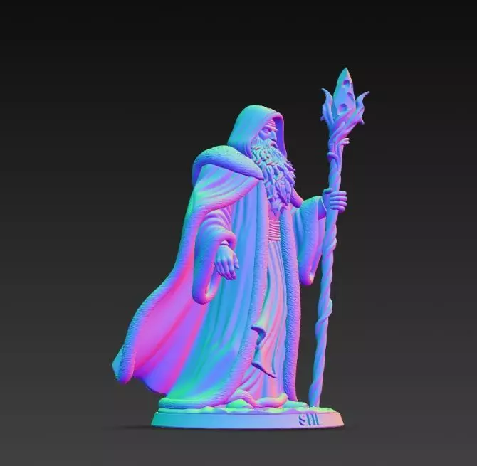 Winter Mage with Crystal Staff 3D print model_14