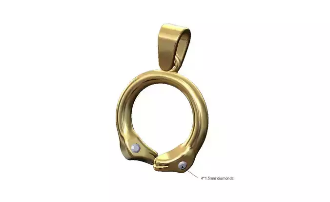 Overlapping diamond eyes serpent head pendant charm with bail 3D print model