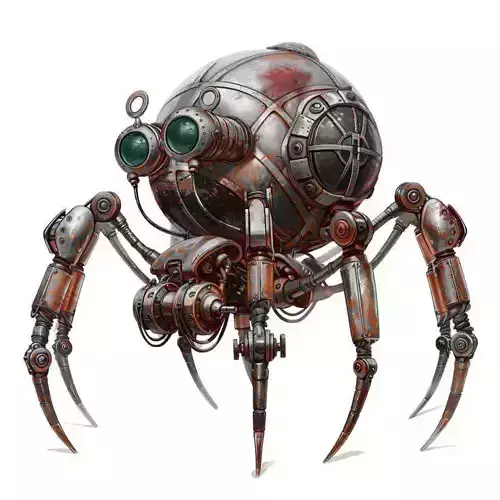 Rusty Mech Walker Low-poly 3D model