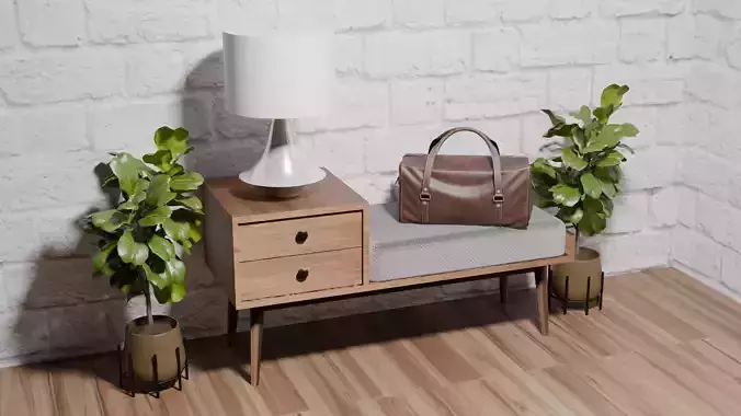 Mid Century Modern Entryway Bench