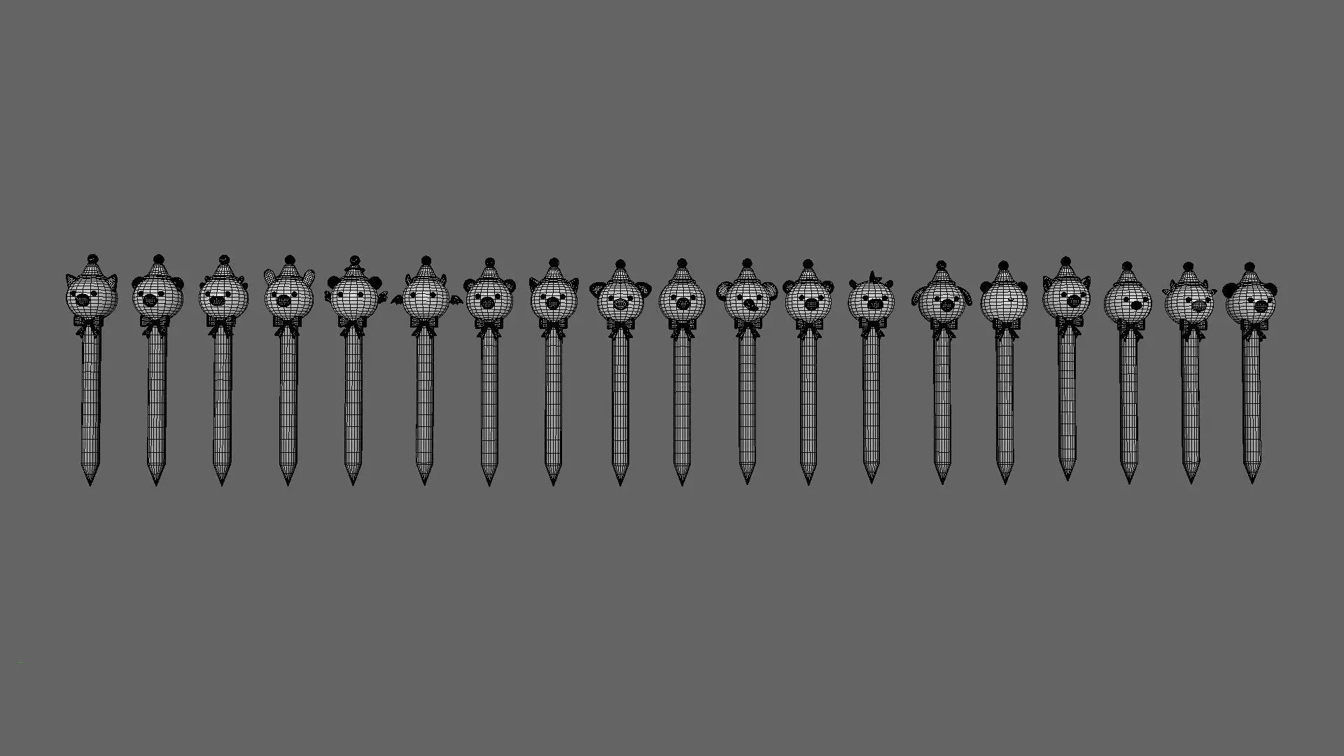 Christmas Pencil Pack 01 Low-poly 3D model_7