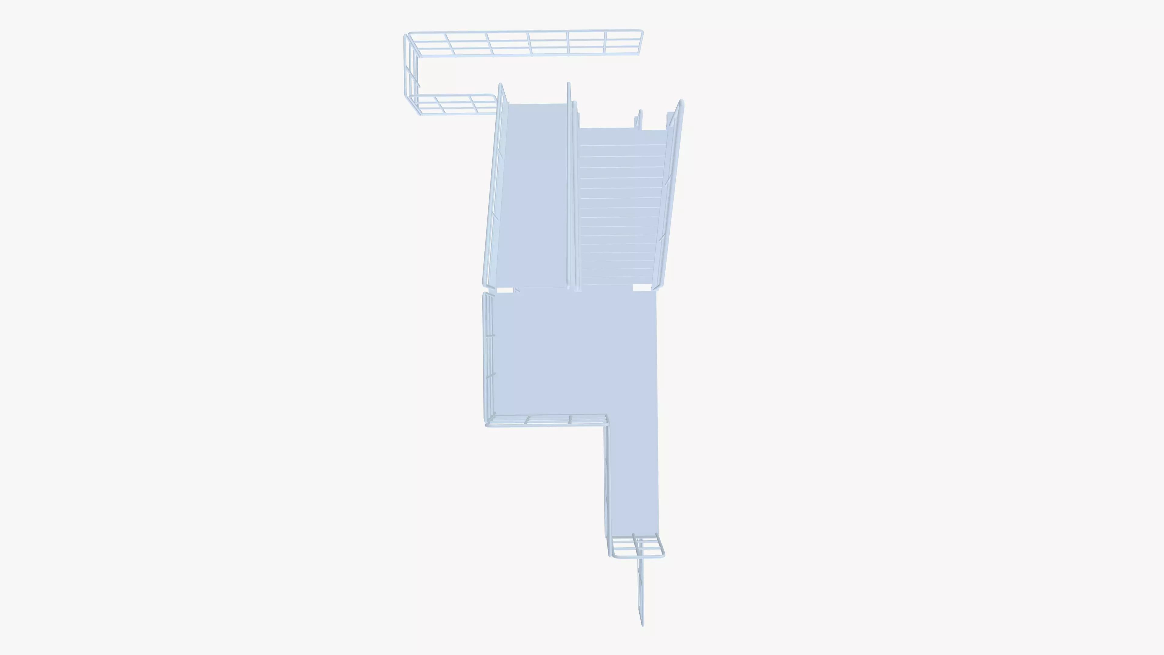 Industrial Stair Case Low-poly 3D model_7