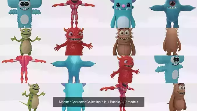 Monster Character Collection 7 in 1 Bundle 3