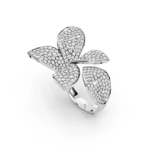 Pasqual Bruni Giardini Segreti diamond Five Leafs ring 