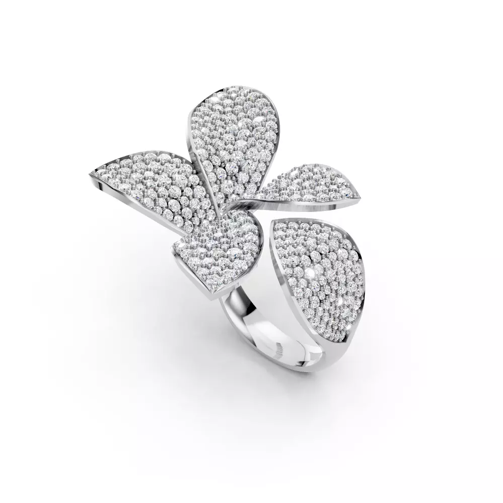 Pasqual Bruni Giardini Segreti diamond Five Leafs ring  3D print model_0