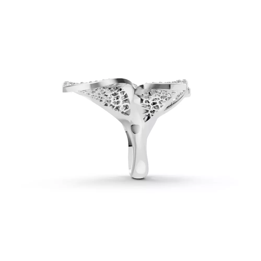 Pasqual Bruni Giardini Segreti diamond Five Leafs ring  3D print model_7