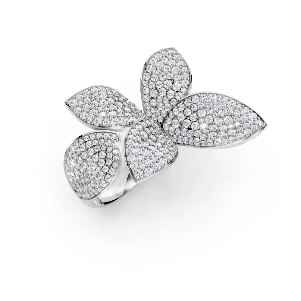 Pasqual Bruni Giardini Segreti diamond Five Leafs ring  3D print model_3