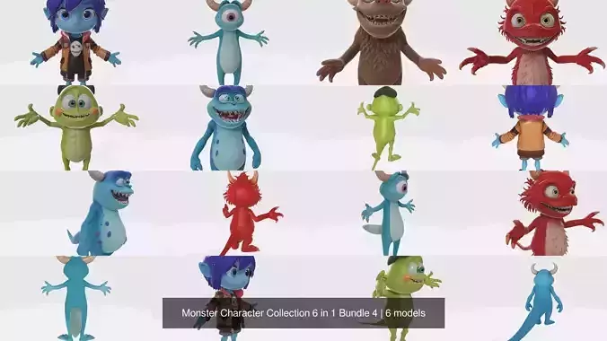 Monster Character Collection 6 in 1 Bundle 4