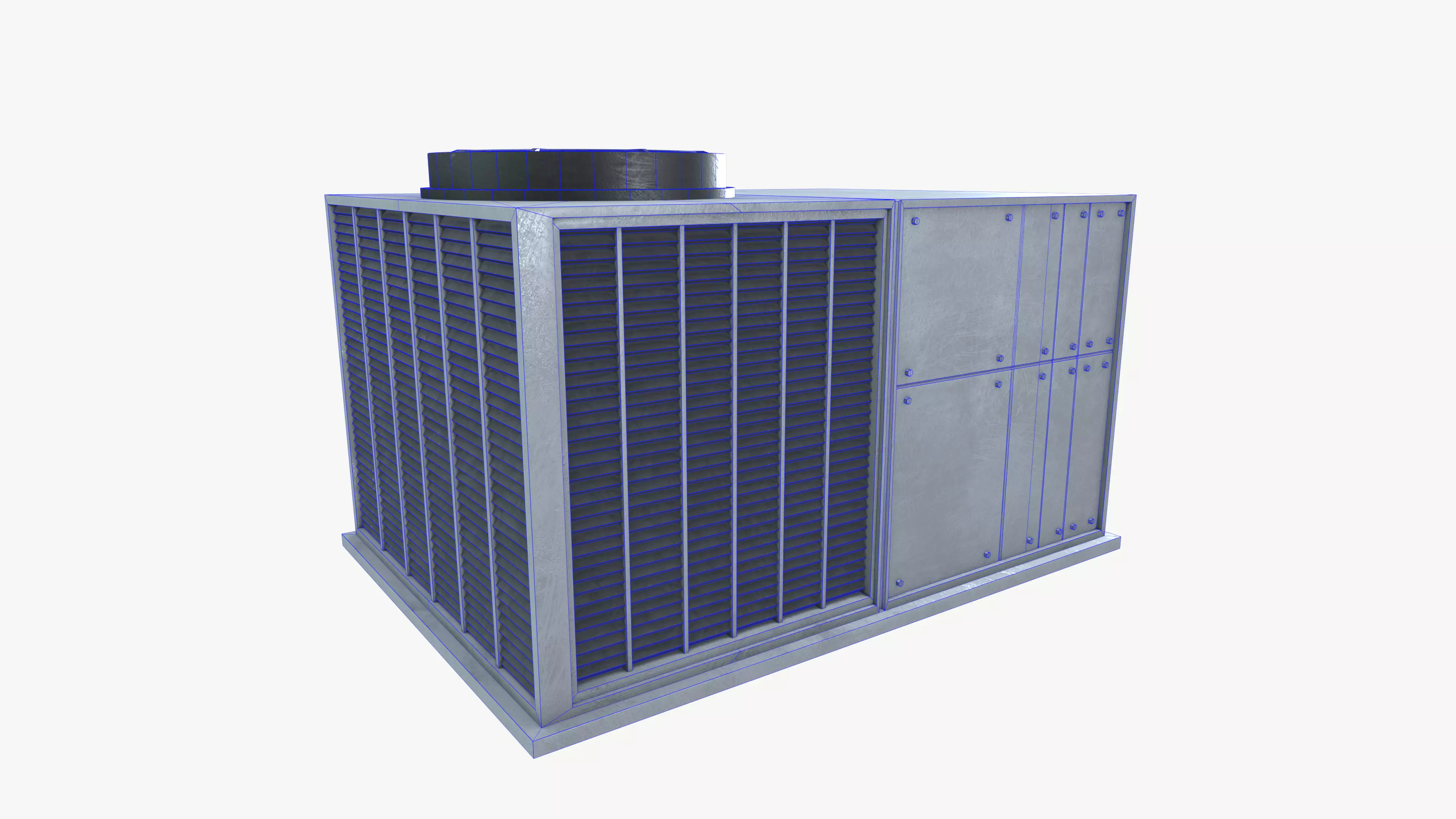 Rooftop Air Conditioning Unit Low-poly 3D model_10