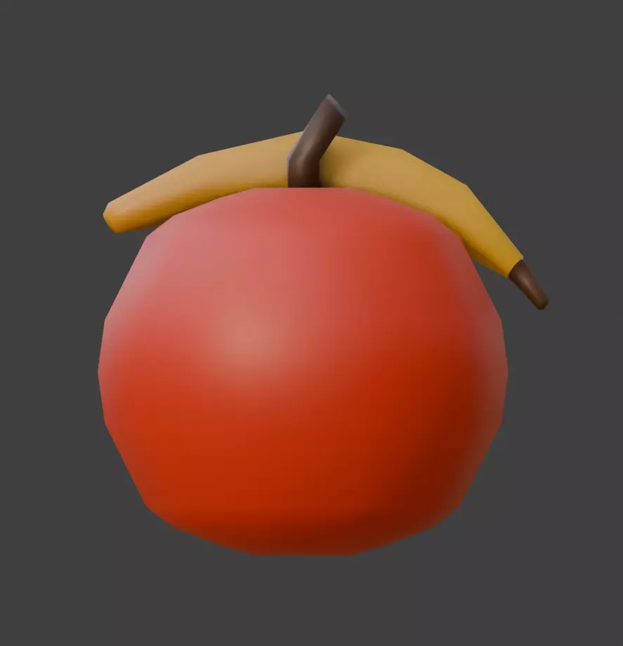Apple and Banana Free low-poly 3D model_0