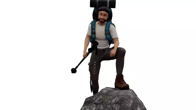 Semi-Realistic Traveler Ben - MAYA and Blender Rigged Low-poly 3D model