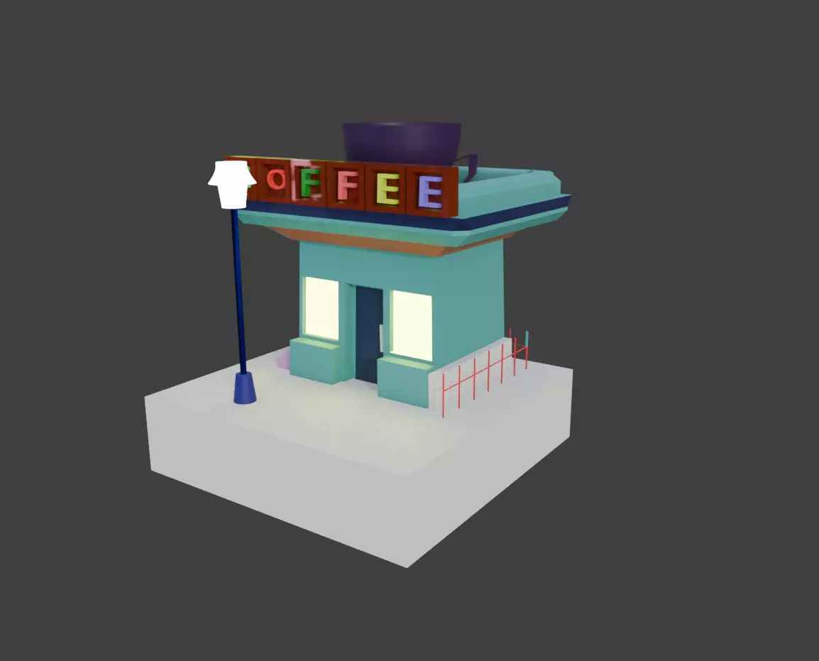 Coffee fantasy  Low-poly 3D model_0