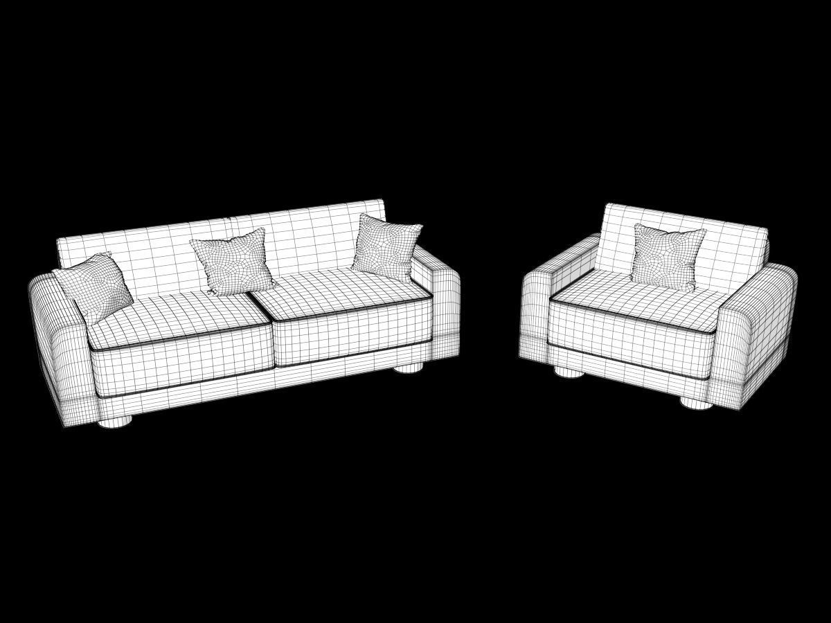Sofa and Chair collection 3D model_4