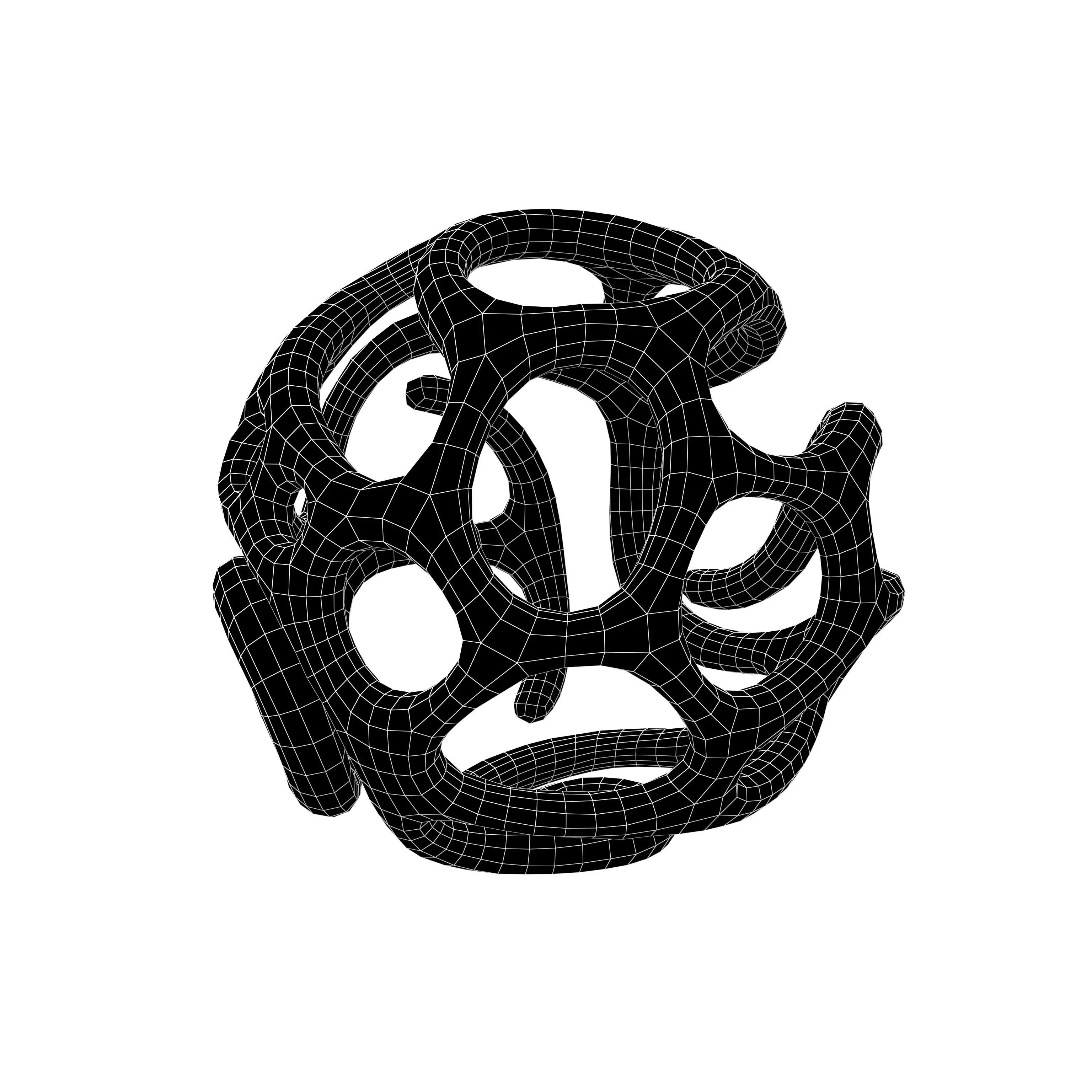 Abstract Sphere v12 002 Low-poly 3D model_4