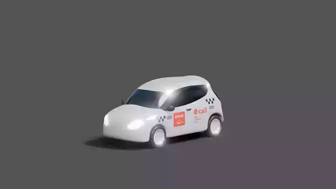Stylized delivery vehicle 3d model light comfort taxi car