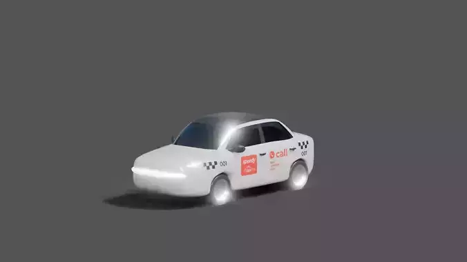Stylized delivery vehicle 3d model comfort taxi sedan car