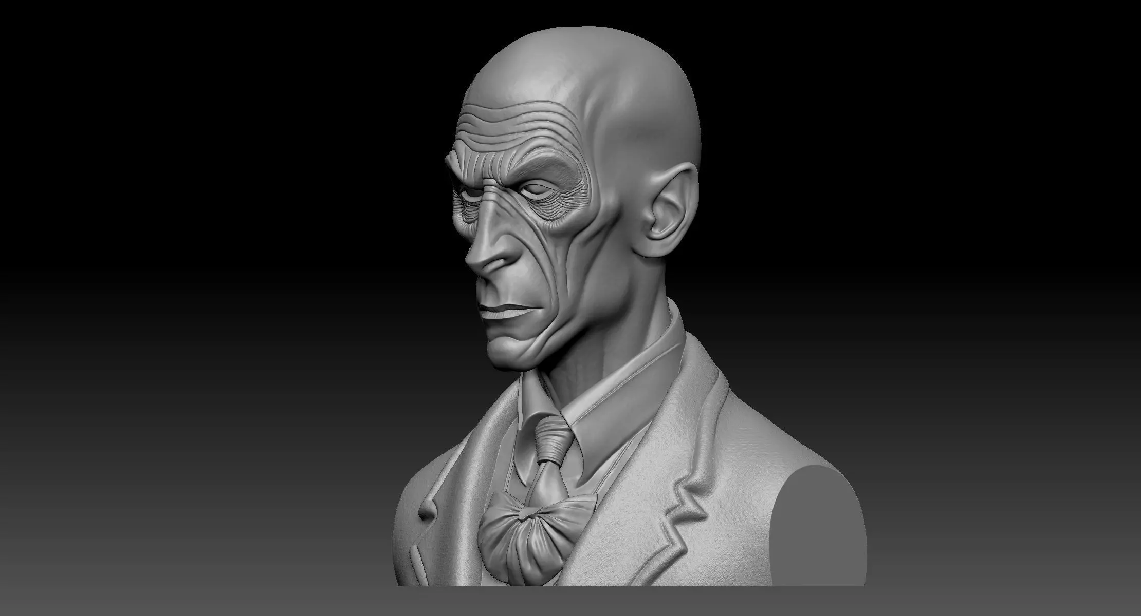 Dracula Halloween Bust Stylized 3D Printable Character 3D print model_7