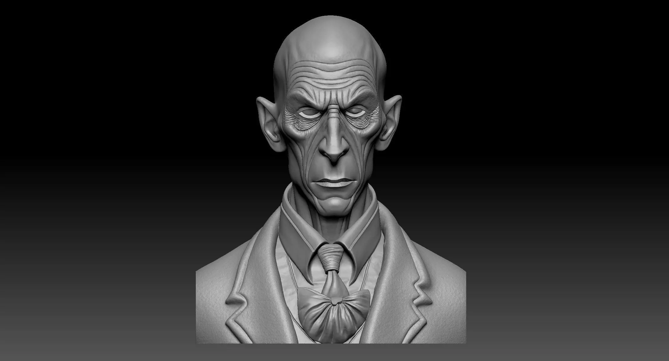 Dracula Halloween Bust Stylized 3D Printable Character 3D print model_6