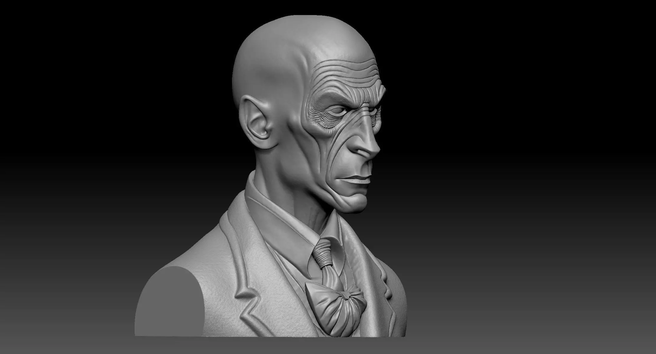 Dracula Halloween Bust Stylized 3D Printable Character 3D print model_8