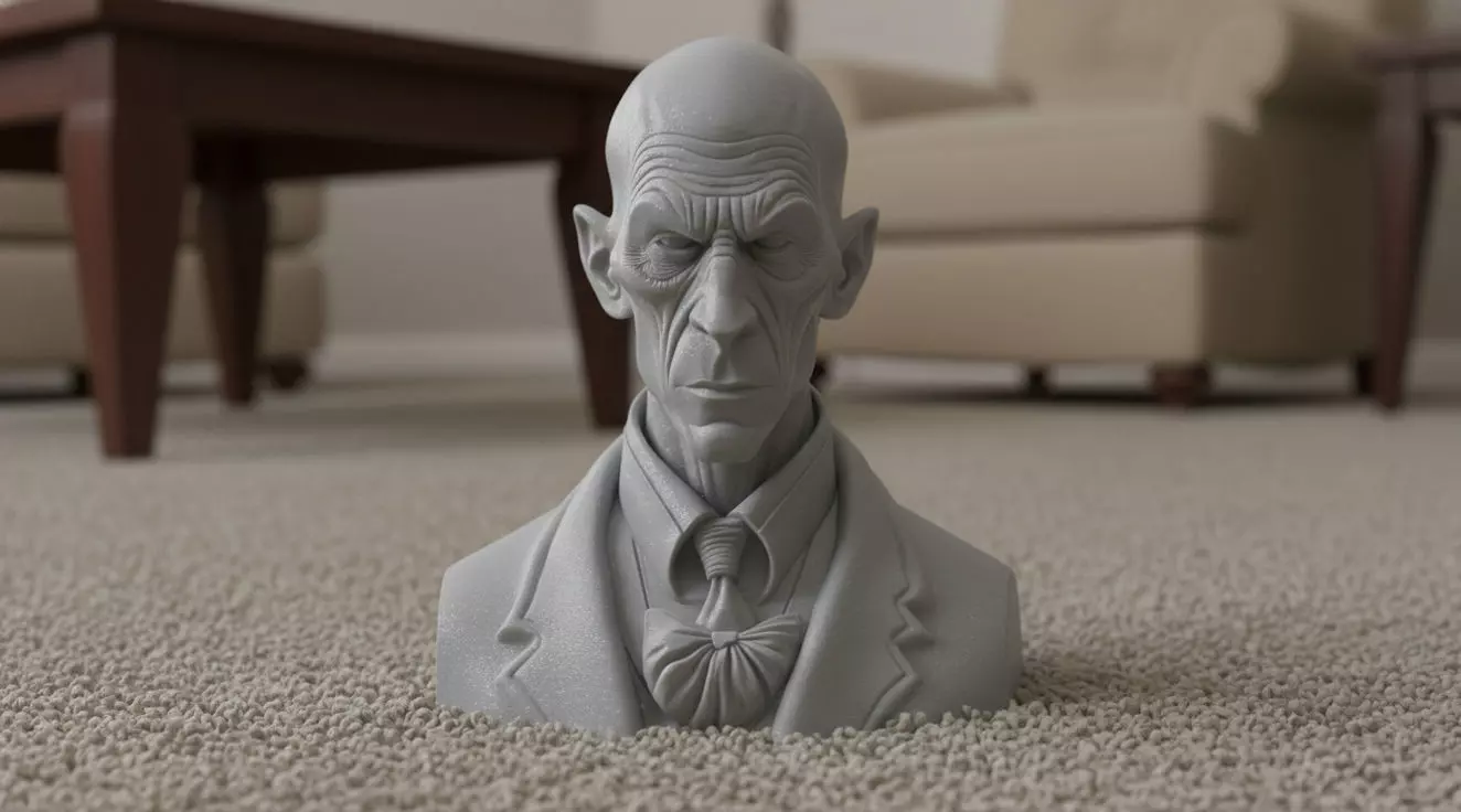 Dracula Halloween Bust Stylized 3D Printable Character 3D print model_1