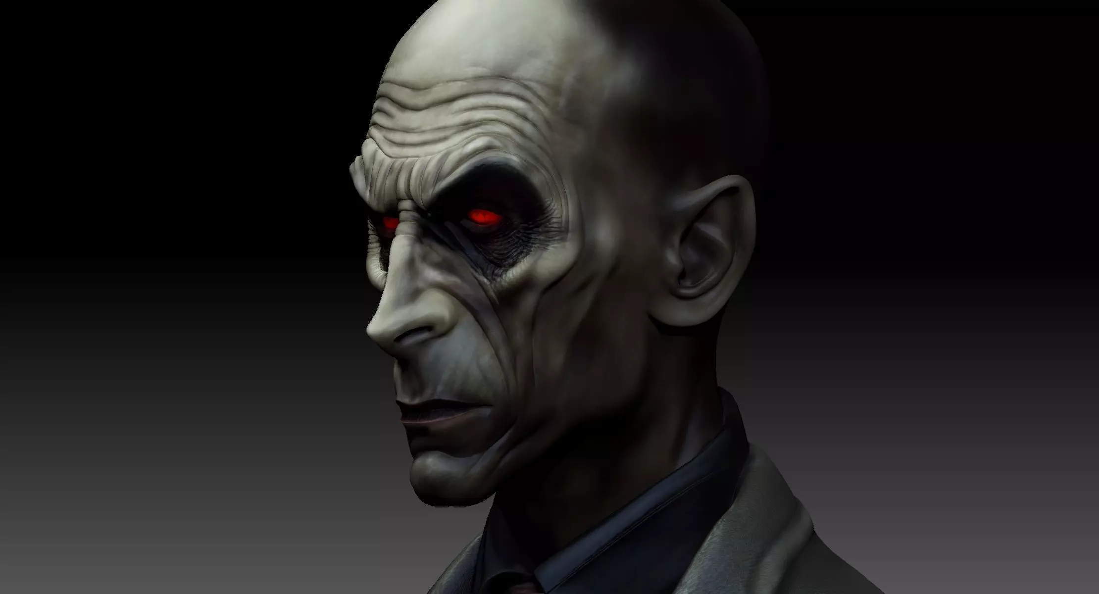 Dracula Halloween Bust Stylized 3D Printable Character 3D print model_3