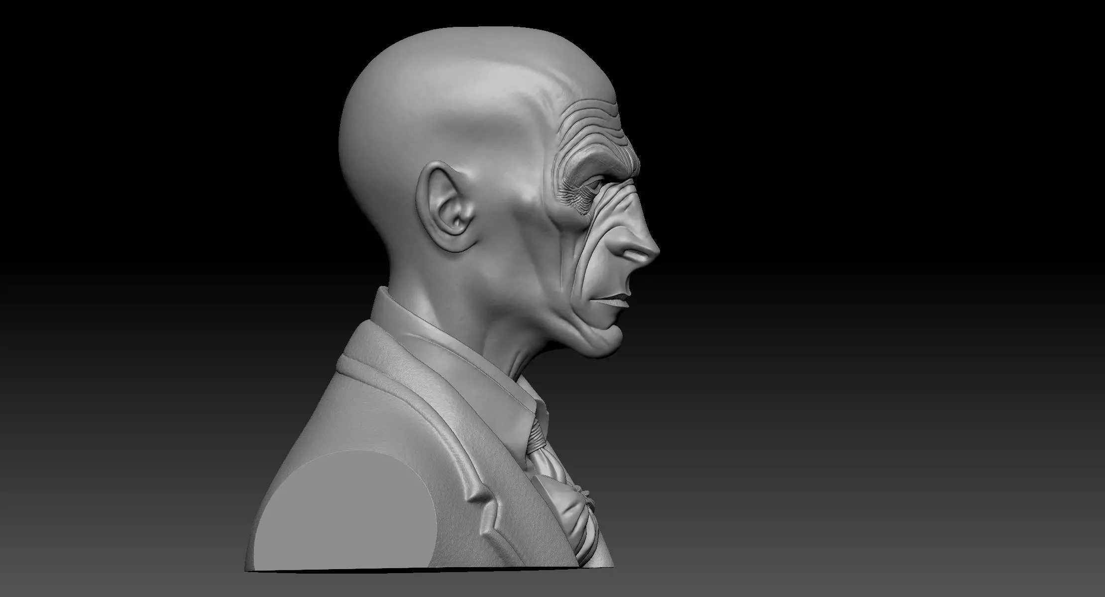 Dracula Halloween Bust Stylized 3D Printable Character 3D print model_9