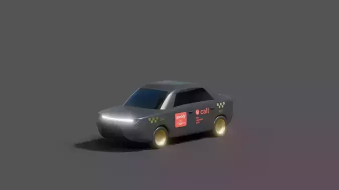 Stylized delivery vehicle 3d model luxury taxi sedan car