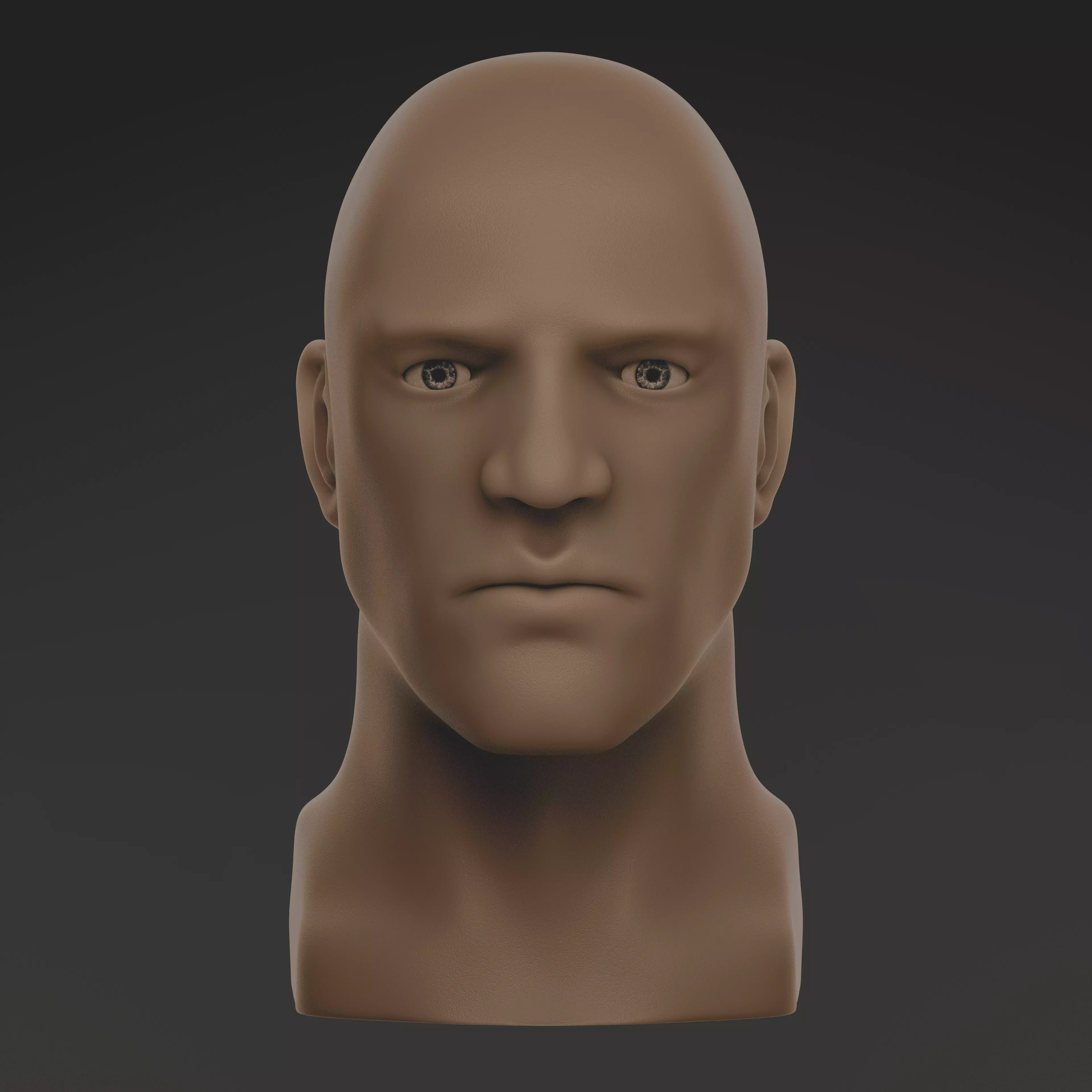 Male Head Base Mesh Low-poly 3D model_0