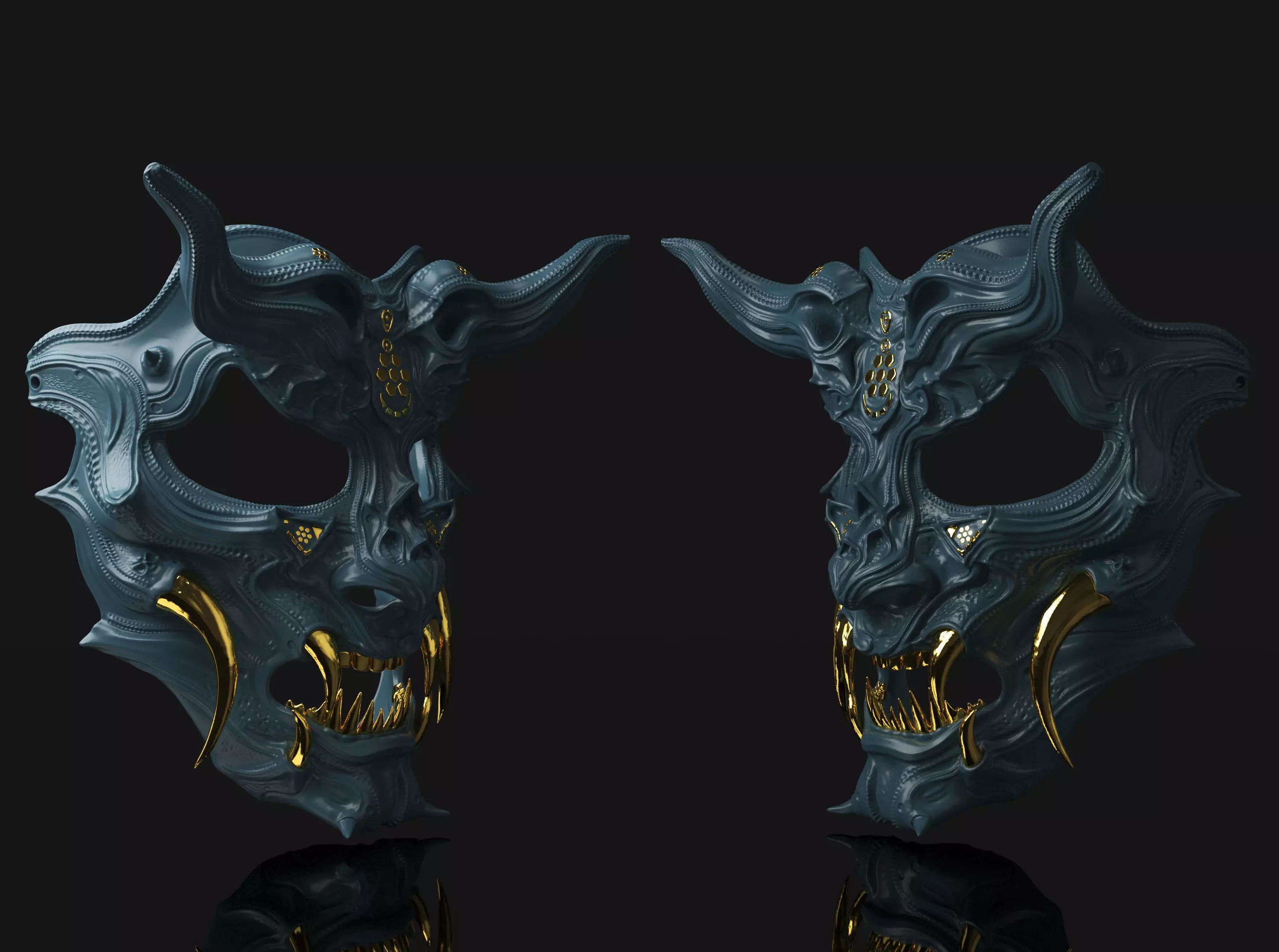 Demon Halloween Mask   3D Printable 3D print model_2