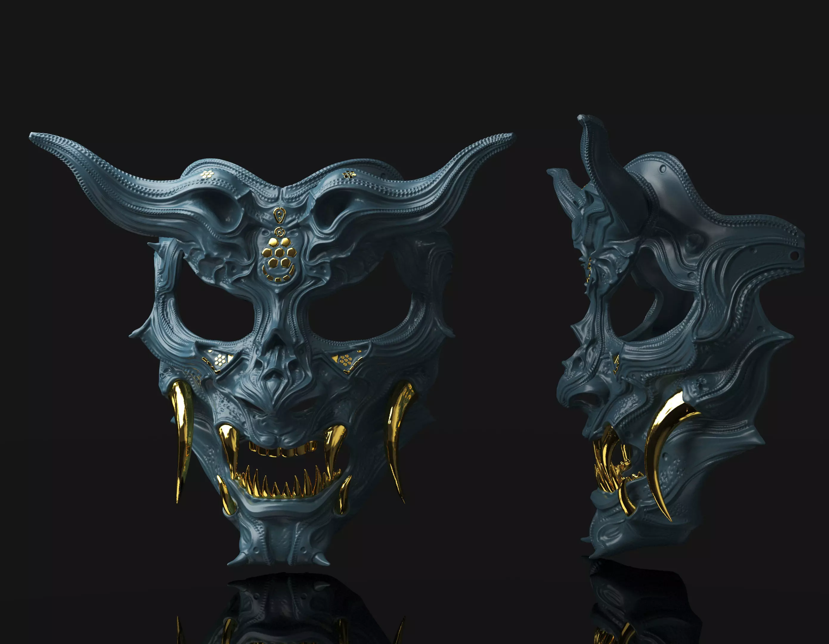Demon Halloween Mask   3D Printable 3D print model_0