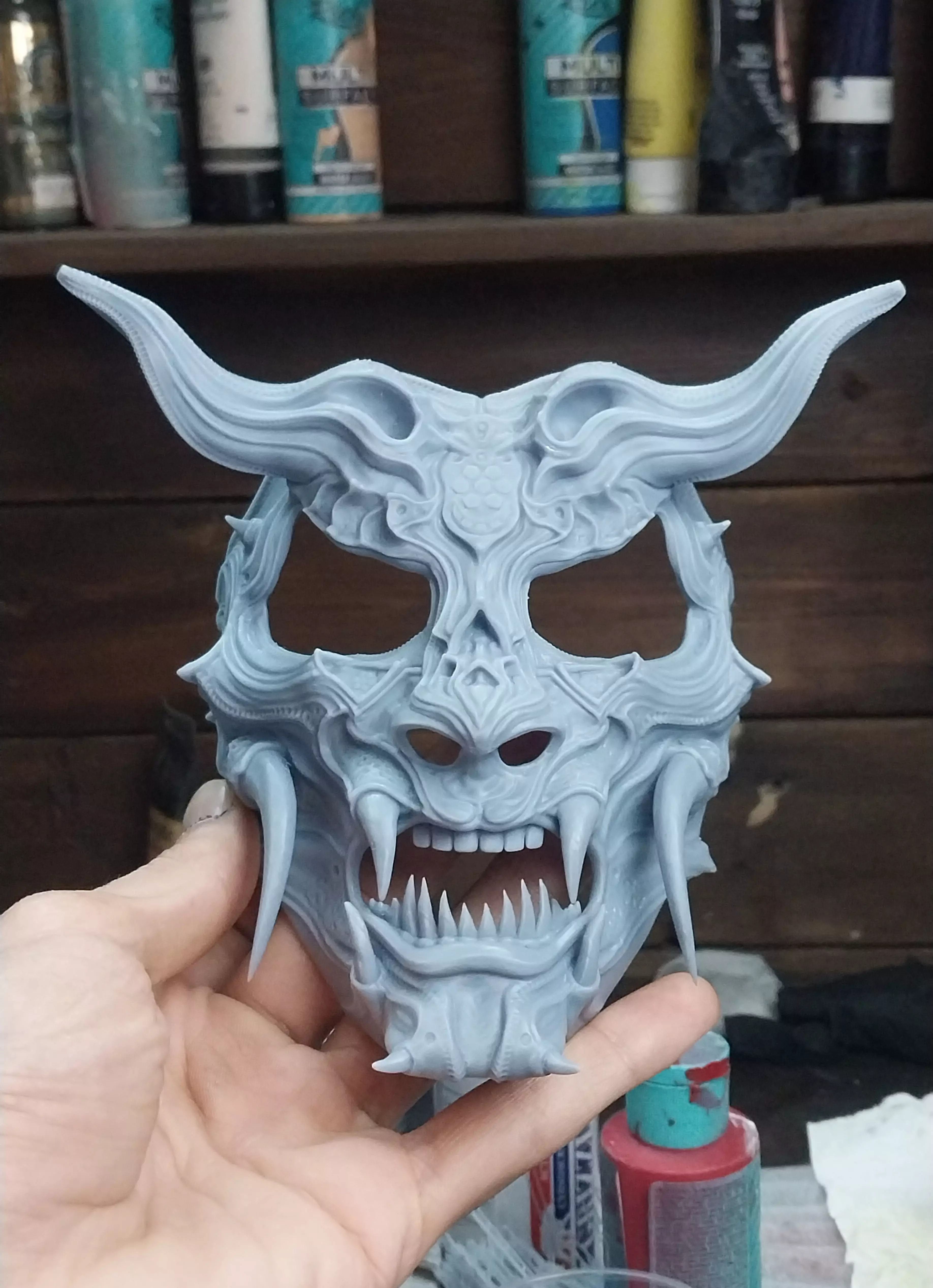 Demon Halloween Mask   3D Printable 3D print model_1