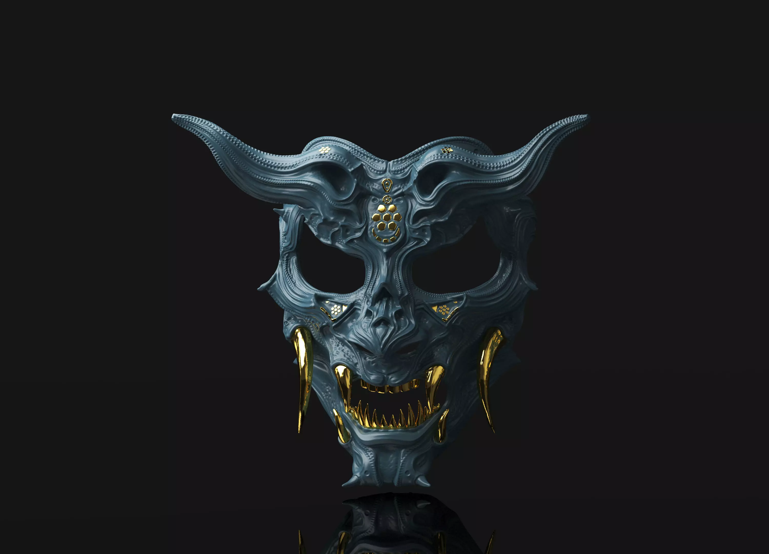 Demon Halloween Mask   3D Printable 3D print model_3