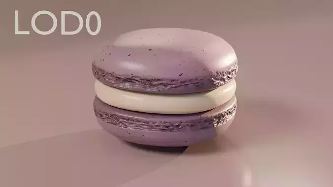 Macaron Low Poly Game Ready 3D Model with LODs Low-poly 3D model 7