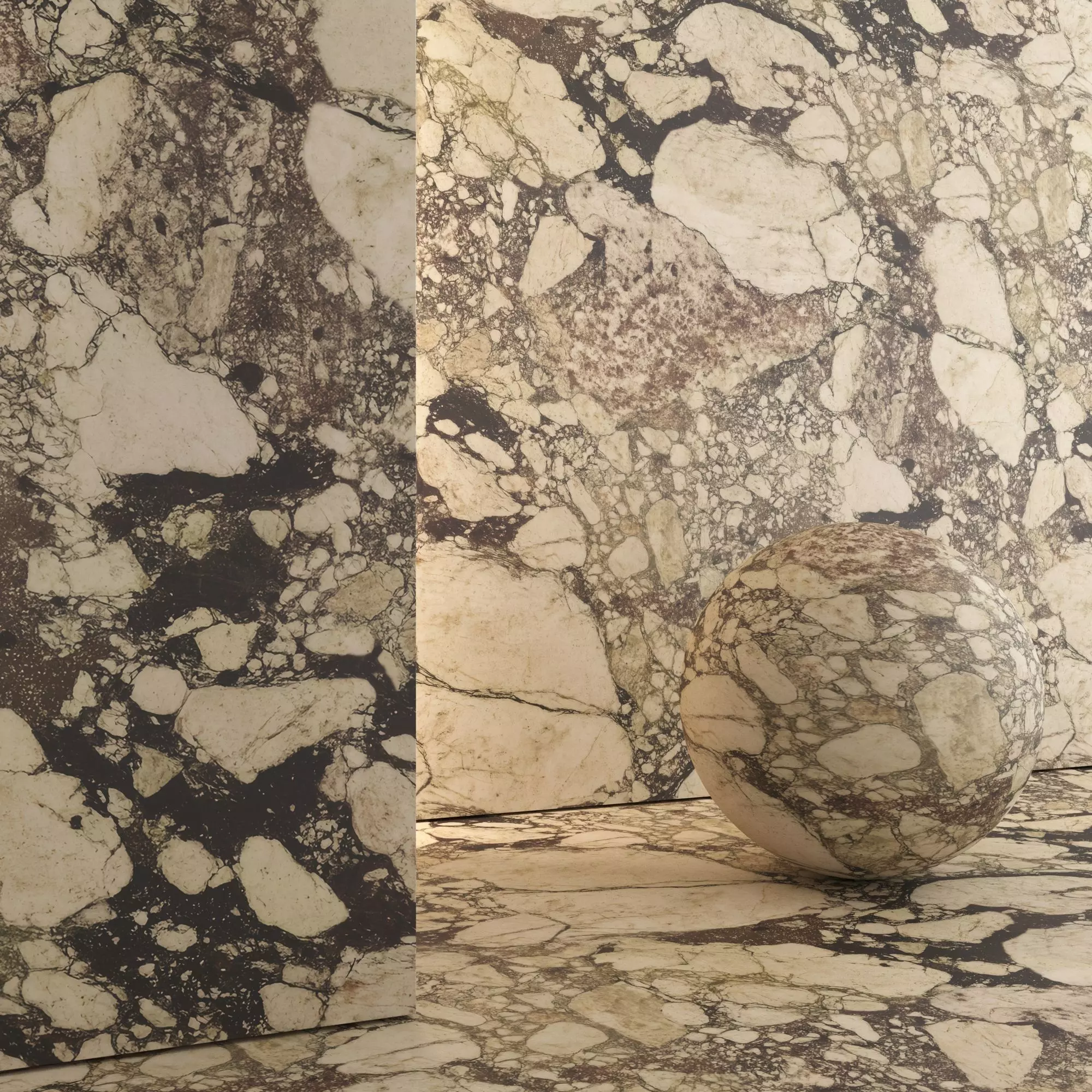 Breccia Terrazzo Marble Porcelain Tiles - Set 09 Texture_3