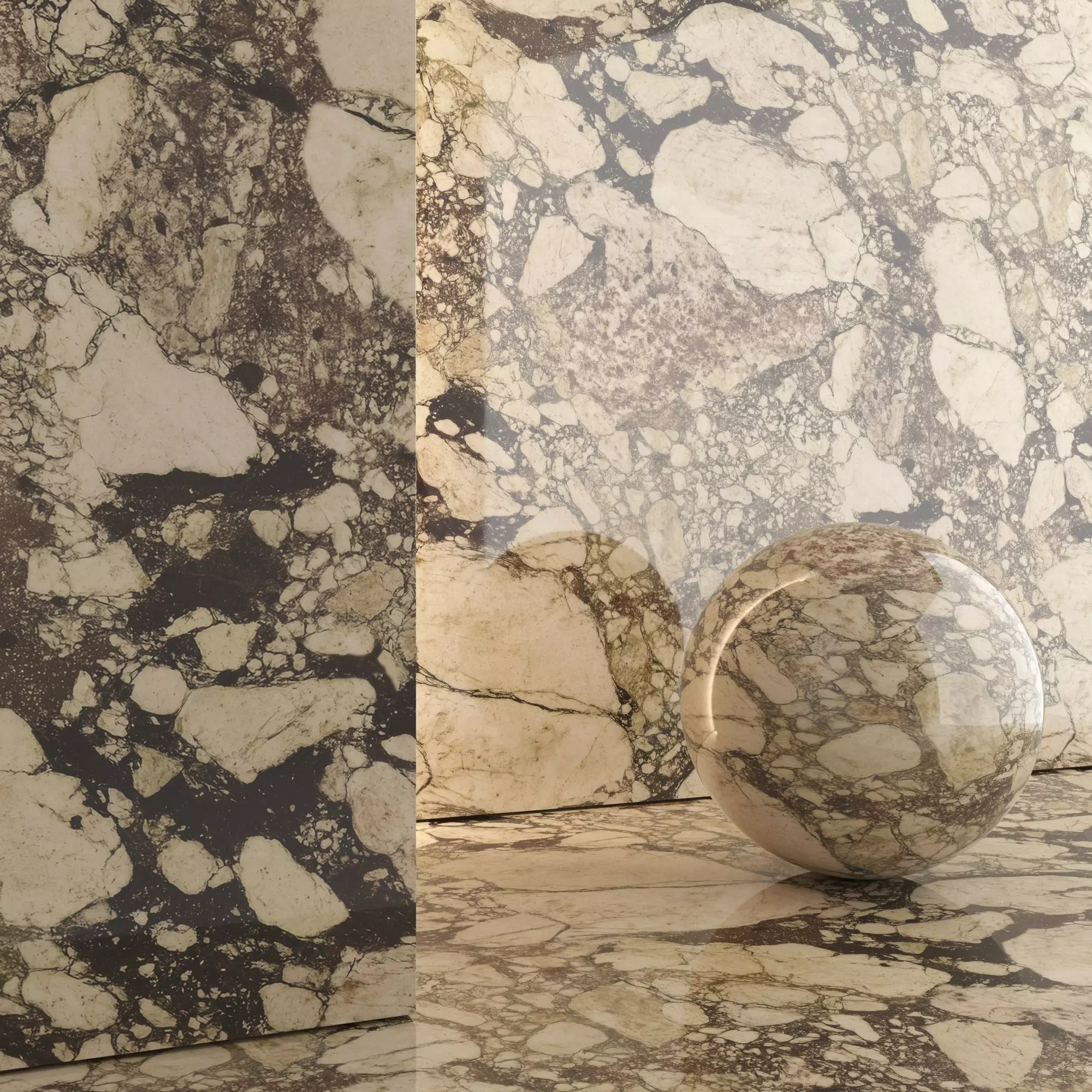 Breccia Terrazzo Marble Porcelain Tiles - Set 09 Texture_5