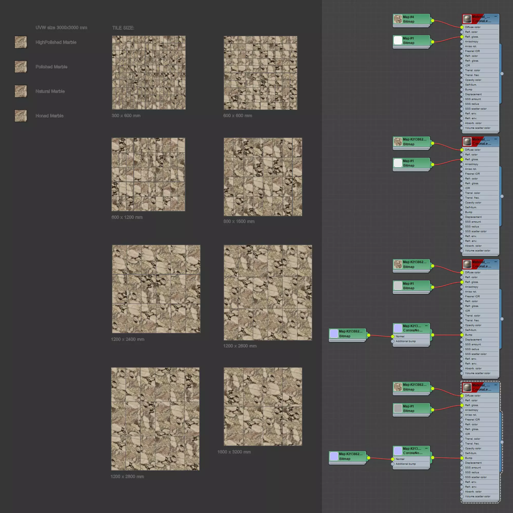 Breccia Terrazzo Marble Porcelain Tiles - Set 09 Texture_2