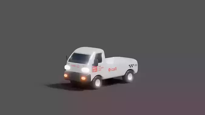 Stylized delivery vehicle 3d model pickup