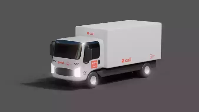 Stylized delivery vehicle full truck 3d model