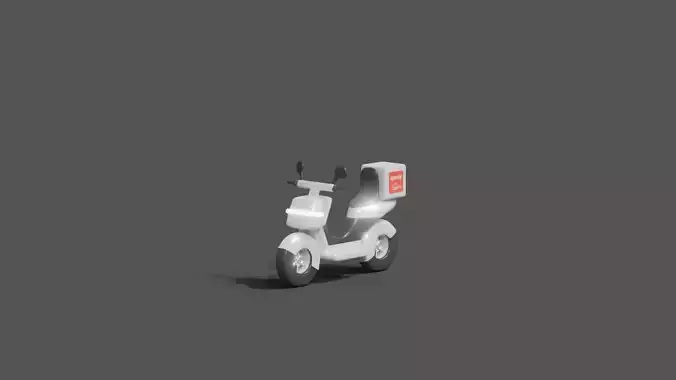 Stylized delivery vehicle electronic scooter 3d model