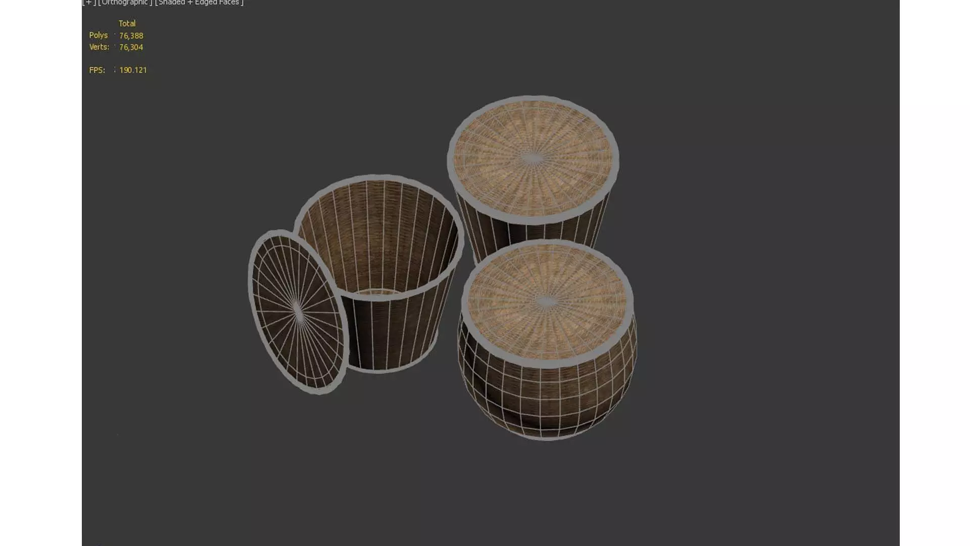 basket Low-poly 3D model_8