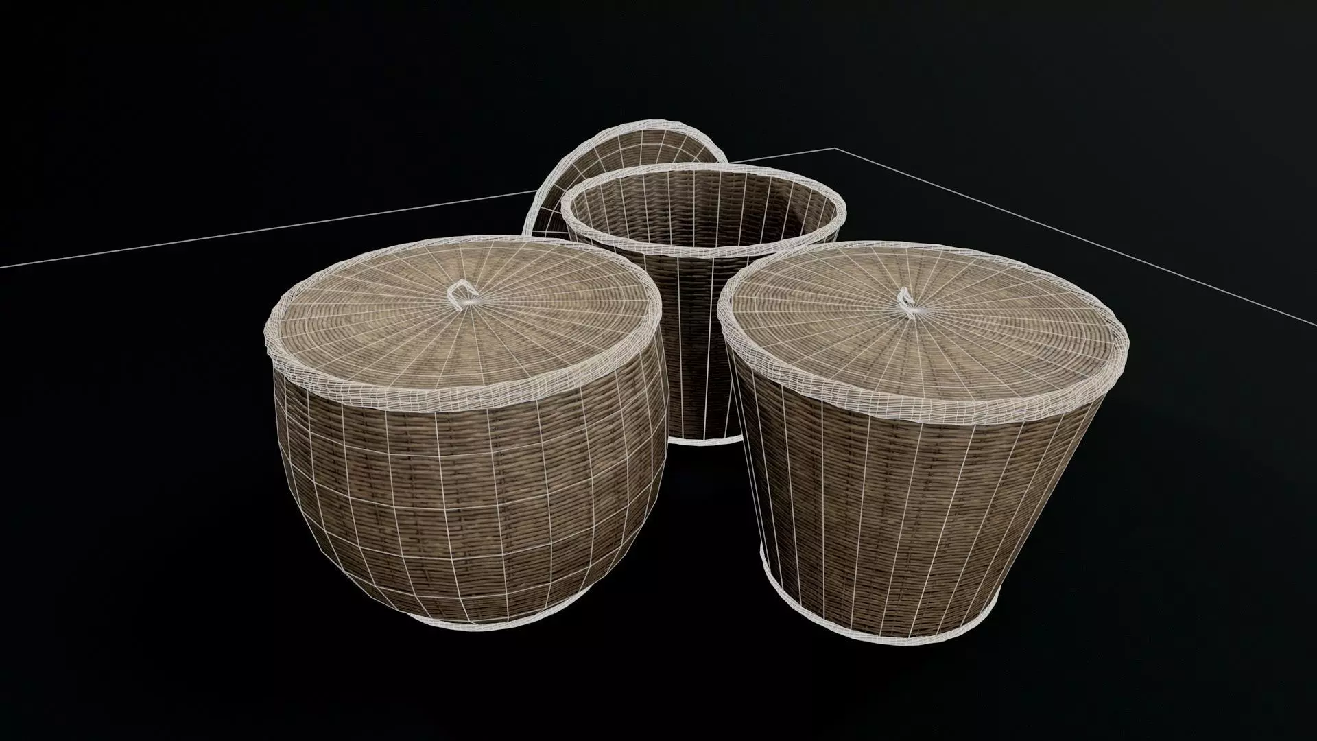 basket Low-poly 3D model_5