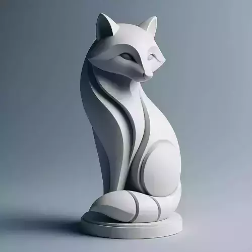 Minimalist Raccoon Sculpture