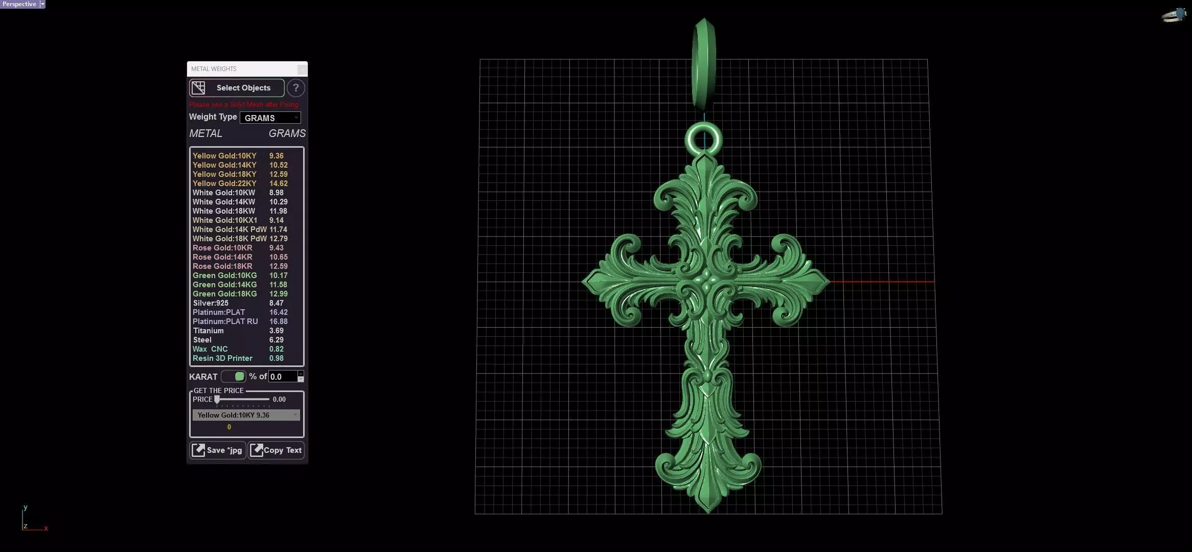 Gothic Ornamental Cross Medieval Royal Lily Pendant 3D print model_13