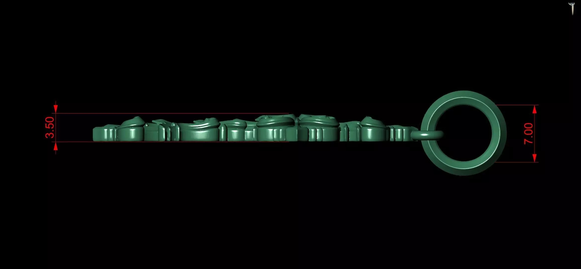 Gothic Ornamental Cross Medieval Royal Lily Pendant 3D print model_11