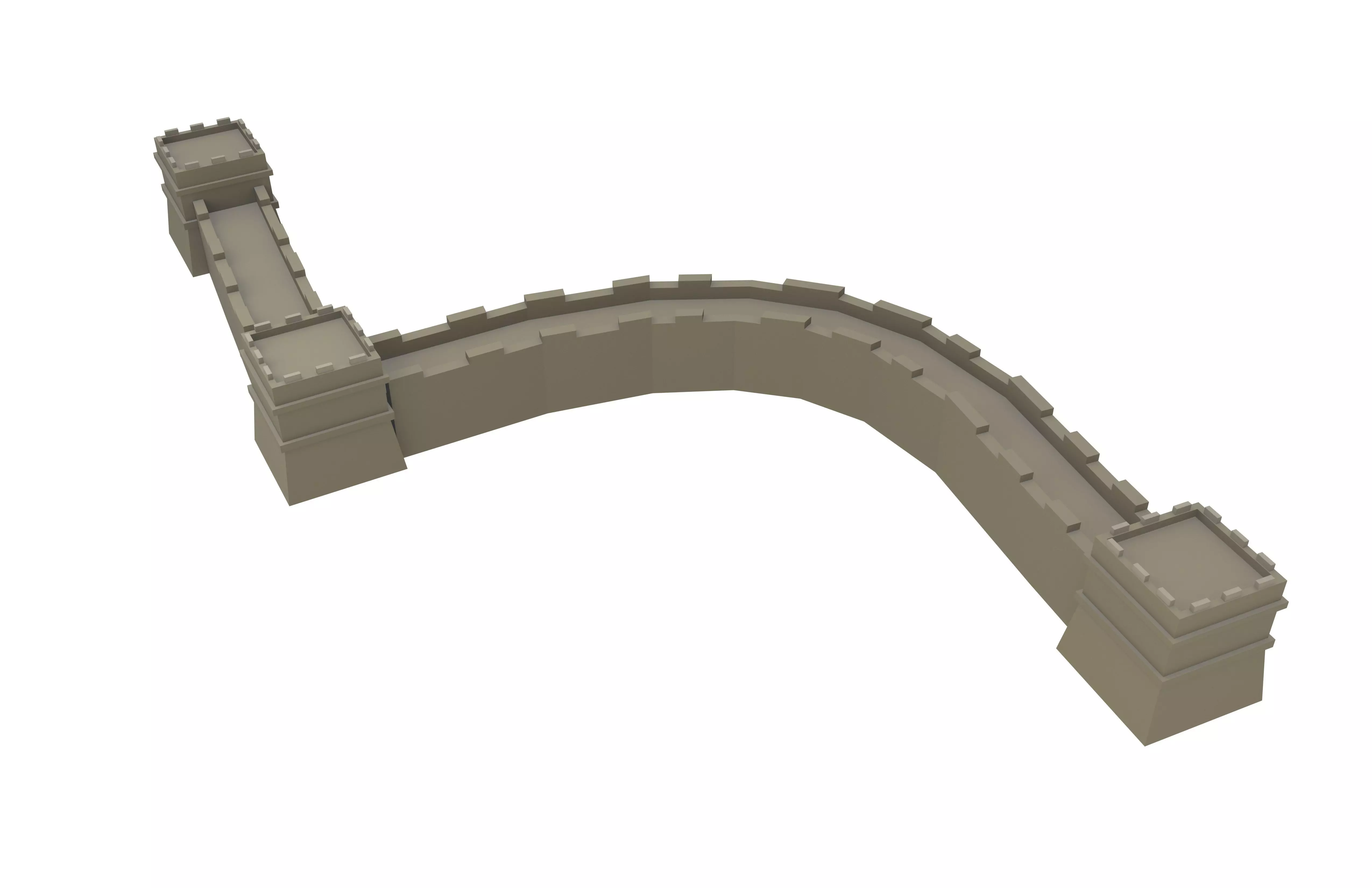 Low Poly Great Wall v1 001 Low-poly 3D model_2