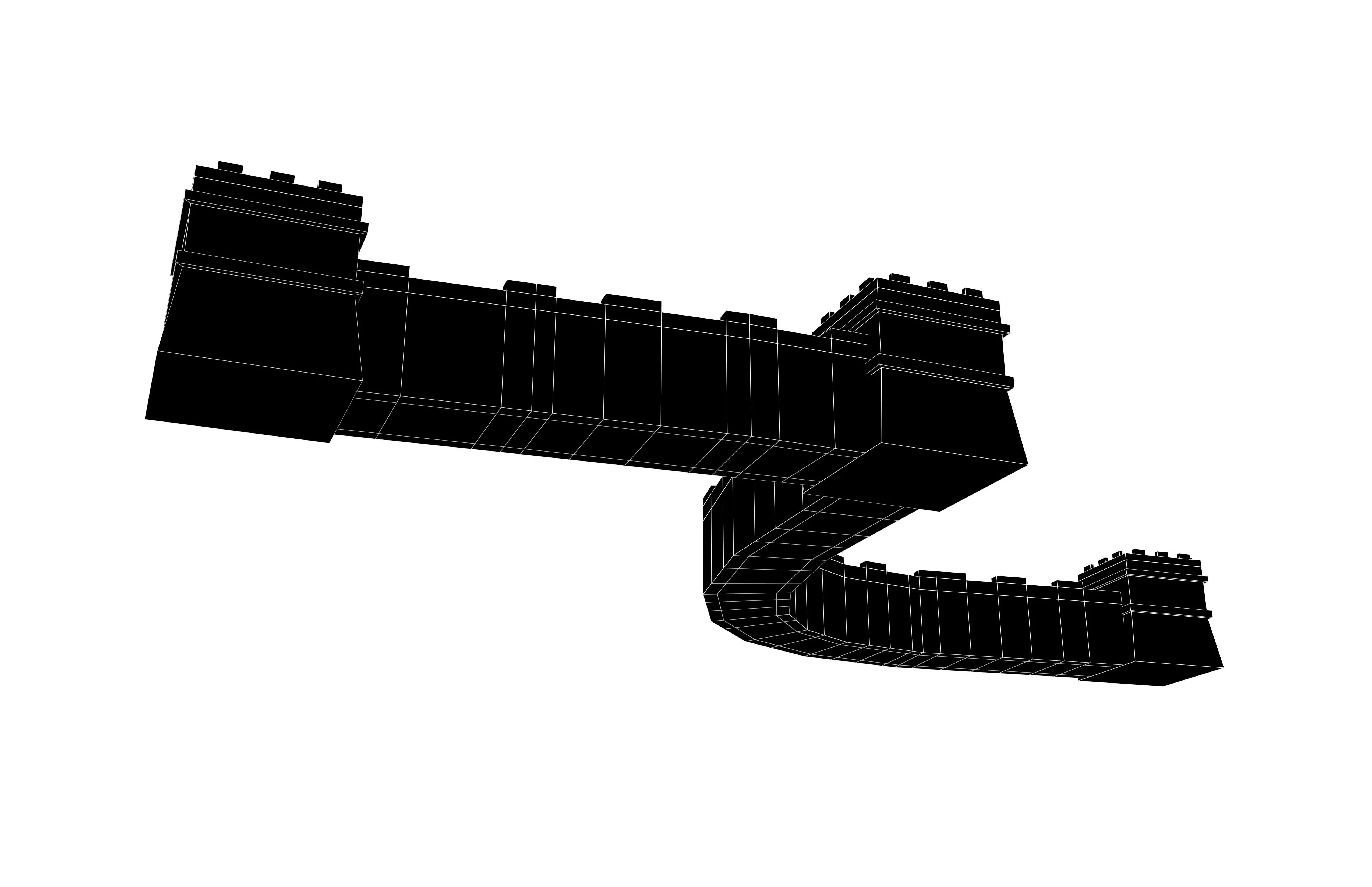 Low Poly Great Wall v1 001 Low-poly 3D model_7