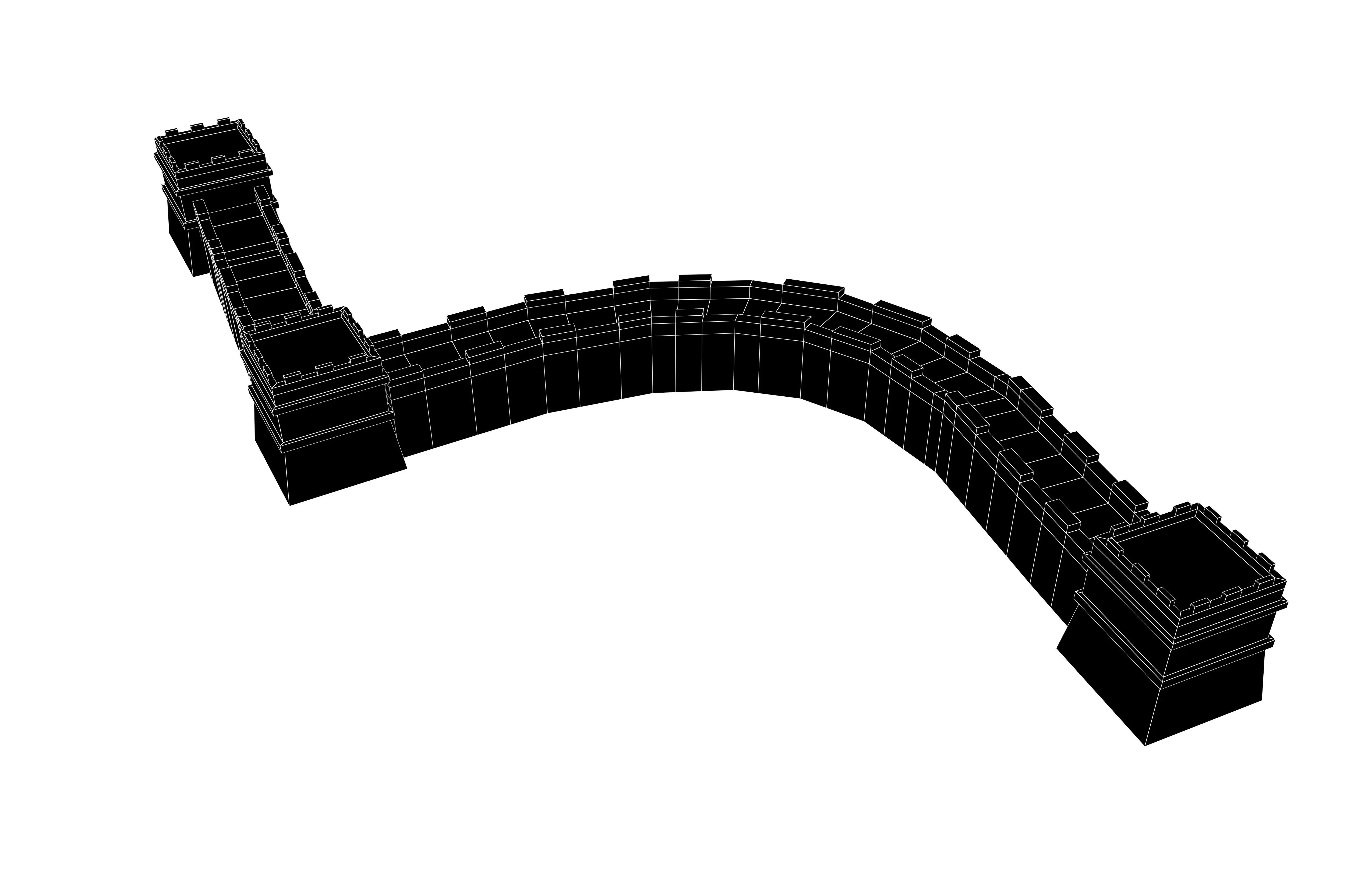 Low Poly Great Wall v1 001 Low-poly 3D model_6